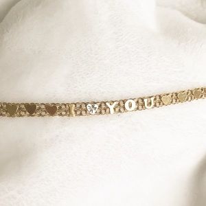 I 🤍 YOU 10K Gold Bracelet.